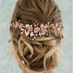 Flower-Leaf Bridal Hair Pieces Wedding Hair Accessories for Brides Headpiece